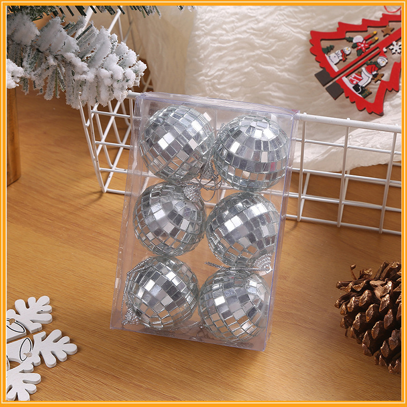 Silver Glass Ball Hanging Tree Decoration Christmas Disco Mirror Balls Mirror Reflective Disco Ball Christmas Party Decor