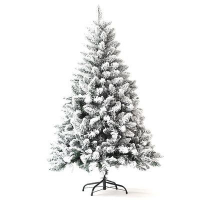 Snowing Flocking Christmas Tree Mixed Xmas Decoration Indoor and Outdoor Green Hanged Christmas Tree Snow Flock