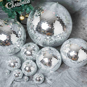 Silver Glass Ball Hanging Tree Decoration Christmas Disco Mirror Balls Mirror Reflective Disco Ball Christmas Party Decor