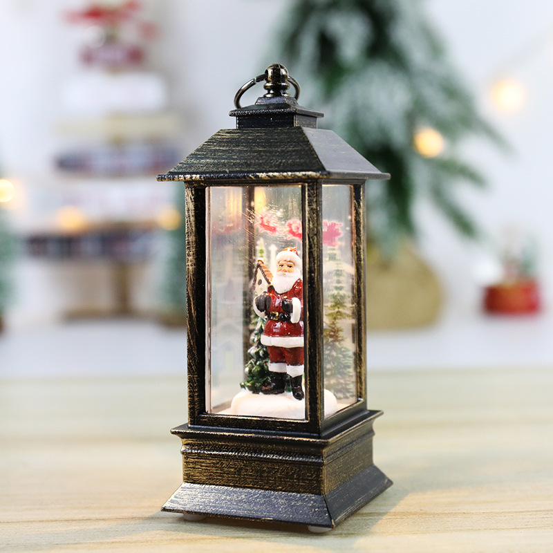 Christmas Wind Lamp Candle Square Wind Night Lights Wind Lamp Light For Home Christmas Tree Ornaments Xmas Gifts