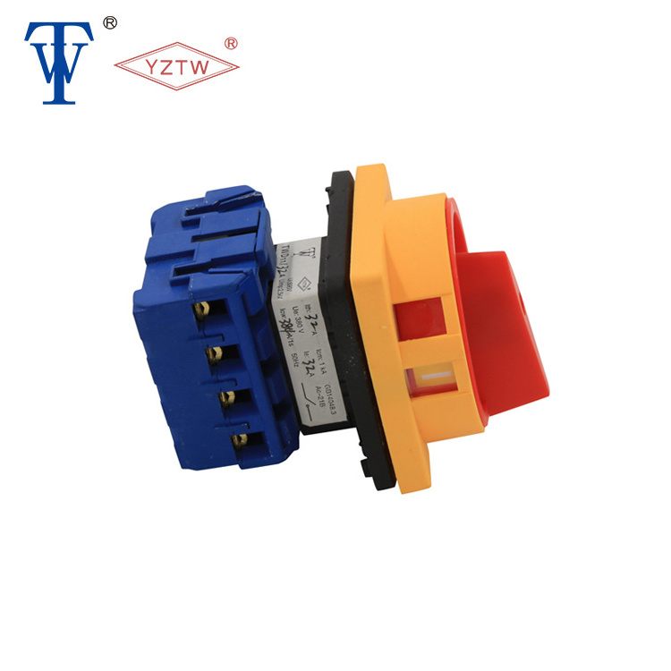 YZTW TWD11-32 4P OFF-ON yellow red padlock rotary cam switch AC/DC motor control switch disconnector