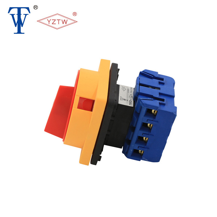 YZTW TWD11-32 4P OFF-ON yellow red padlock rotary cam switch AC/DC motor control switch disconnector