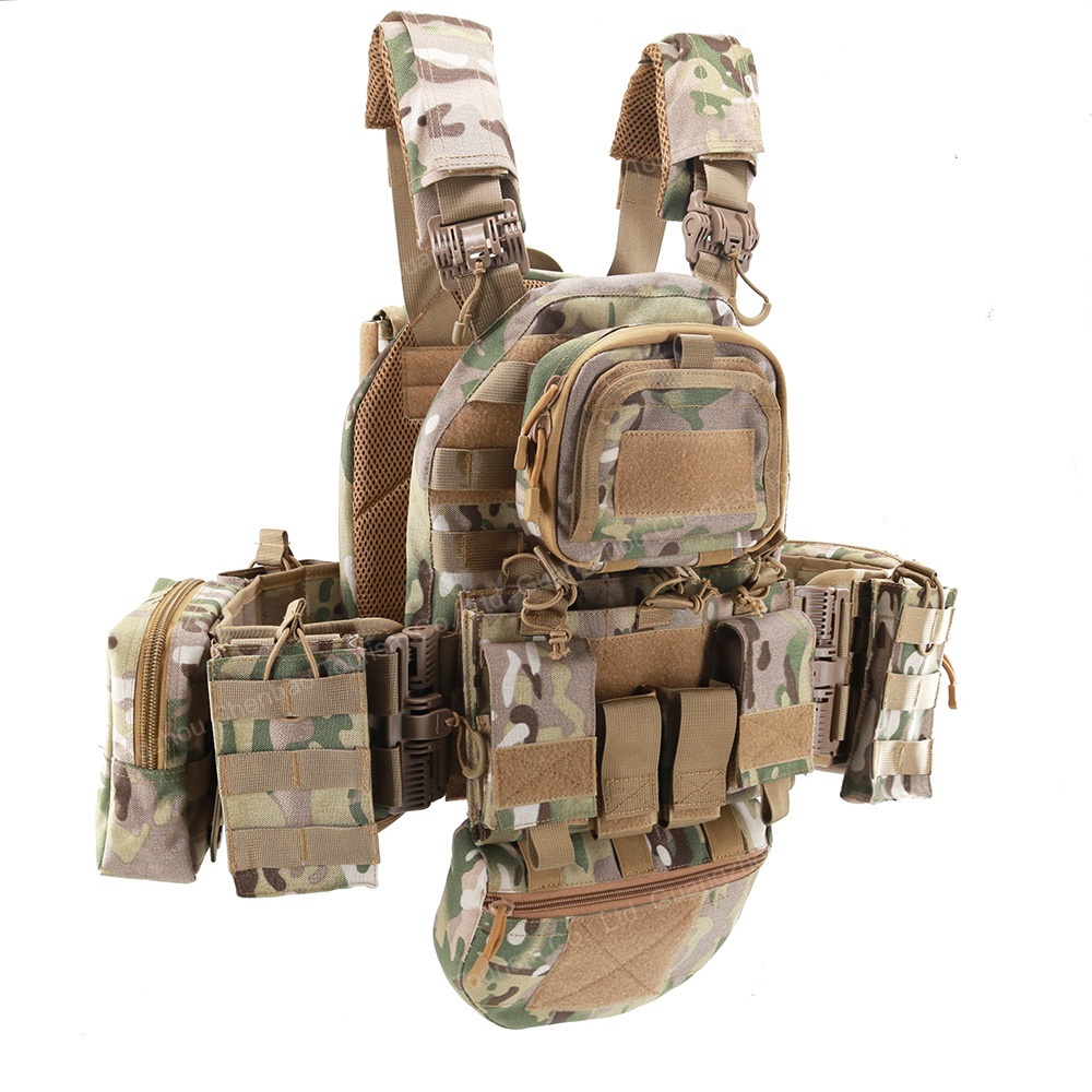 Manufacturer OEM Multi-functional Tactical Vest Large Outdoor Camouflage Combat Vest Plate Carrier Vest Tactical Tool Gear