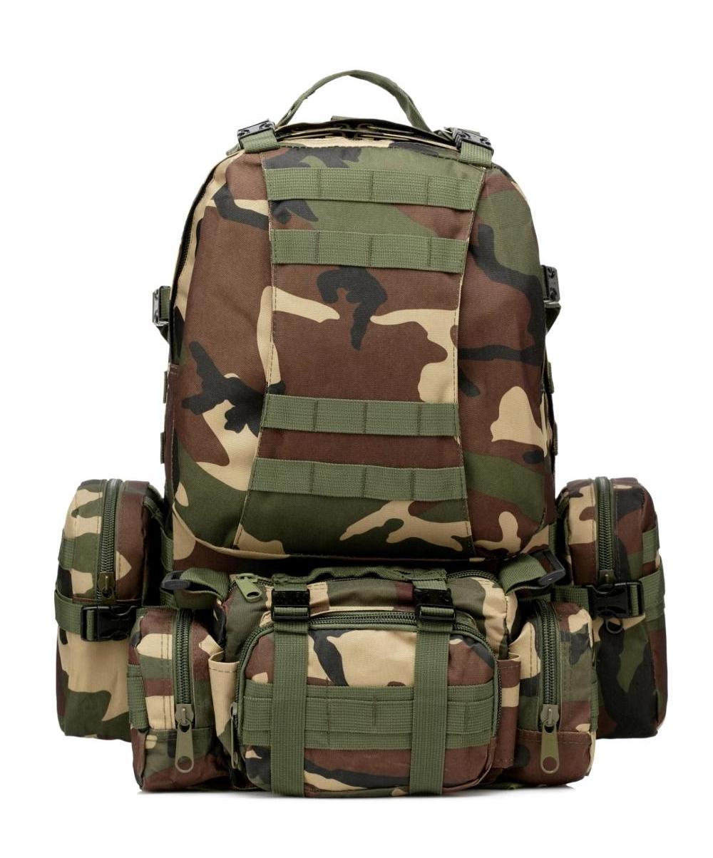 55L waterproof Modular Combination Camo Outdoor Bag Large Travel Camping Hiking Mountaineering Climbing Backpack Bag