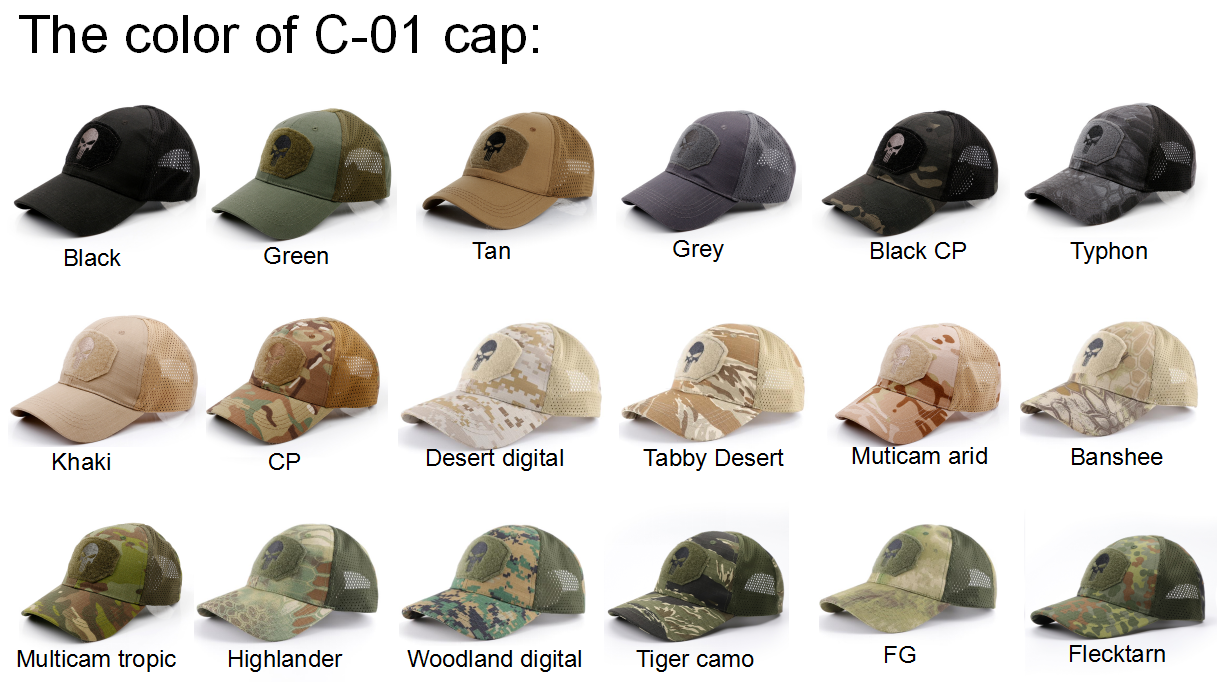 CHENHAO Breathable Durable Cotton Camouflage Multicam Camo Flex Mesh Back Hat Tactical Operator Hat Adjustable OCP Ball Cap