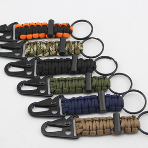 CHENHAO Tactical Camping Gear Clip Flint Ferro Rod Emergency Survival Ferrocerium Drilled Flint Fire Starter Metal Hook Keychain