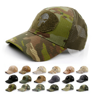 CHENHAO Breathable Durable Cotton Camouflage Multicam Camo Flex Mesh Back Hat Tactical Operator Hat Adjustable OCP Ball Cap