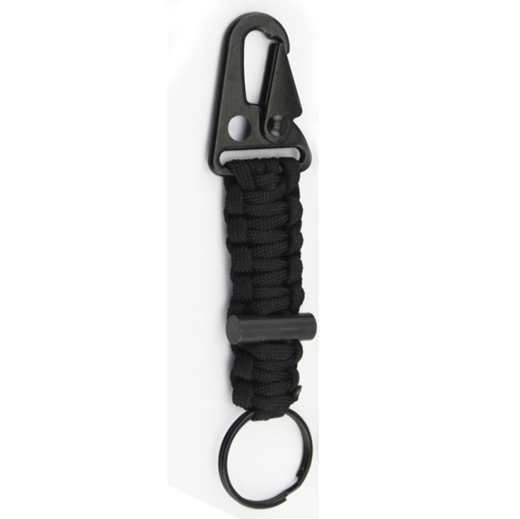 CHENHAO Tactical Camping Gear Clip Flint Ferro Rod Emergency Survival Ferrocerium Drilled Flint Fire Starter Metal Hook Keychain