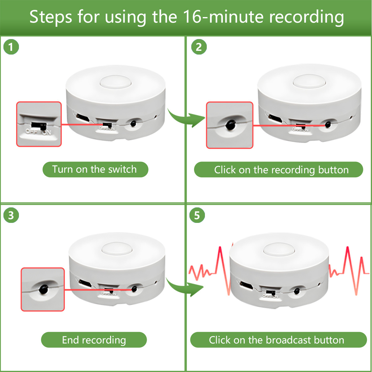 USB downloadable recording Voice Box Plush Toy Sound Module Round Shape Voice Recorder For Stuffed Toy