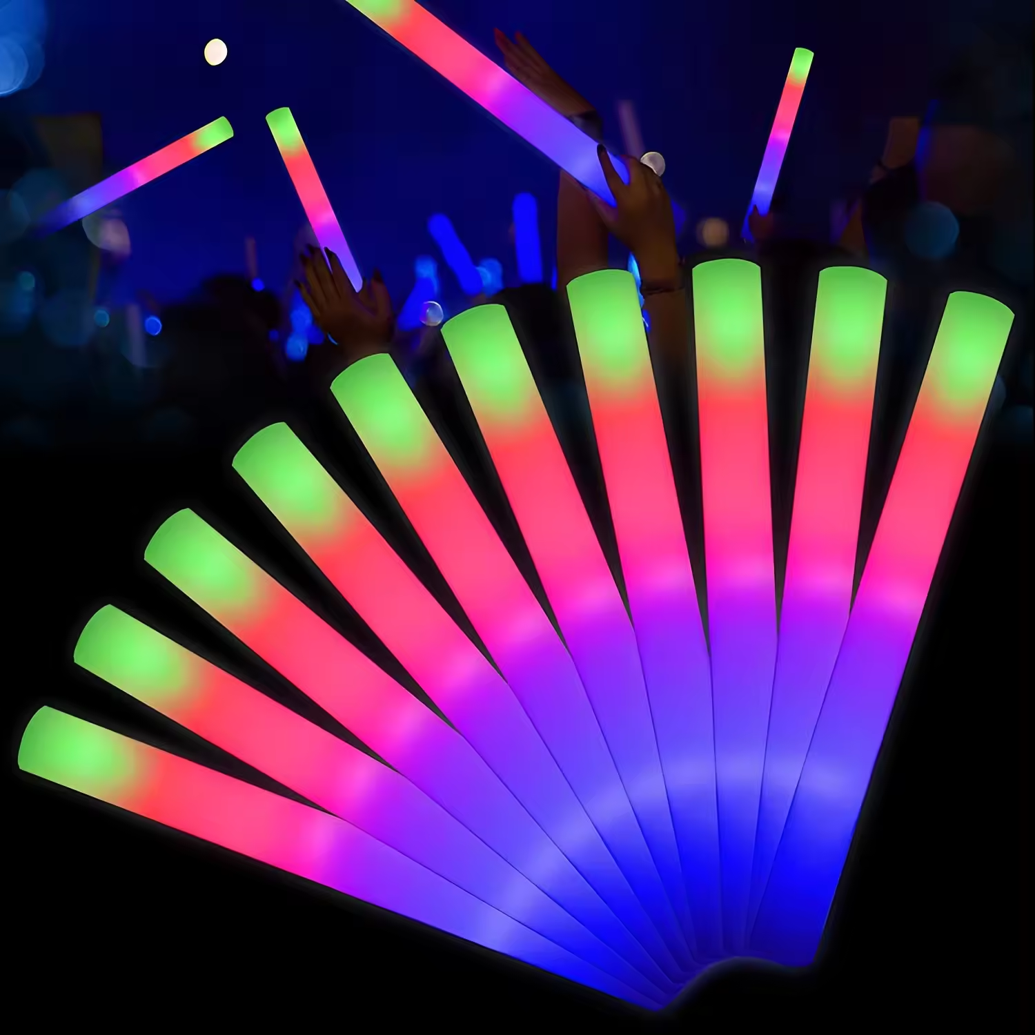 Factory Customize LOGO Light up LED Foam Sticks Halloween Party Favors Supplies Glow Batons 3 Modes Flashing Effect for Concert