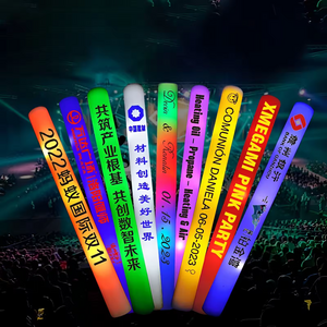 Factory Customize LOGO Light up LED Foam Sticks Halloween Party Favors Supplies Glow Batons 3 Modes Flashing Effect for Concert