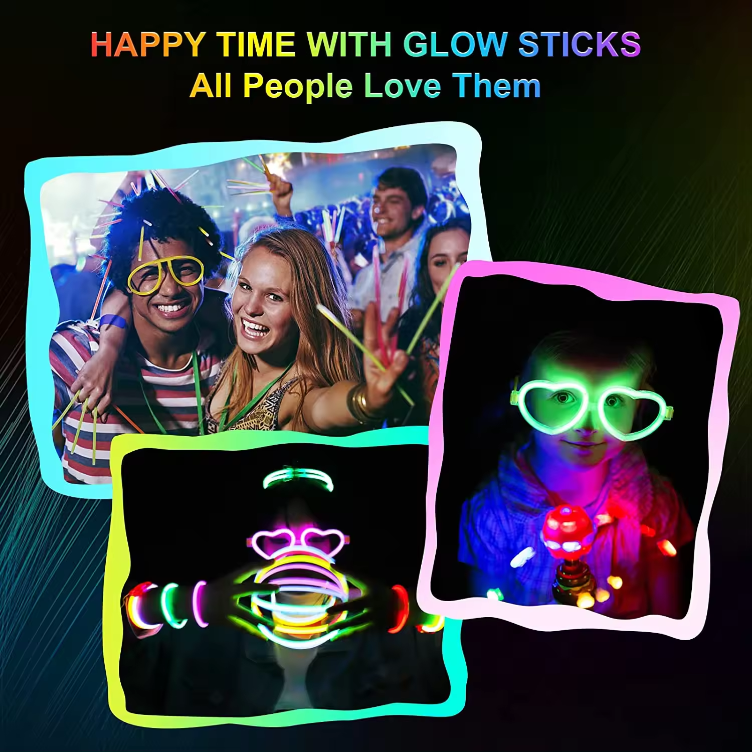 Flashing Party Sticks Light Up LED Wristband Glow Sticks In the Dark Party Supplies Favors Decorations 100 pk 8 Inch 5*200 mm