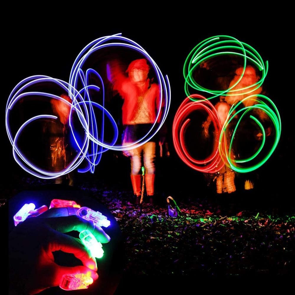 Novelty Place LED Party Finger Lights Flashlight for Kids and Adults finger Ring Toys for Halloween Party, Raves, Concert Shows