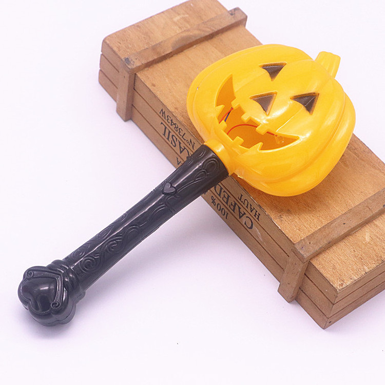 halloween Pumkins  Favors Party  LED light glow Sticks Halloween Light Flashing Shaking Stick Up Pumpkin Wand Hand Squish