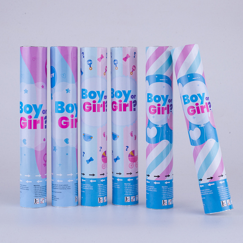 Baby Gender Reveal Confetti Cannon with  Powder Party Supplies Biodegradable Confetti Poppers Sticks for Baby Boy or Girl Decor