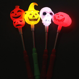 Halloween glowing LED light sticks children's toys pumpkin ghost witch magic wand fights funny scene layout toys gift bags