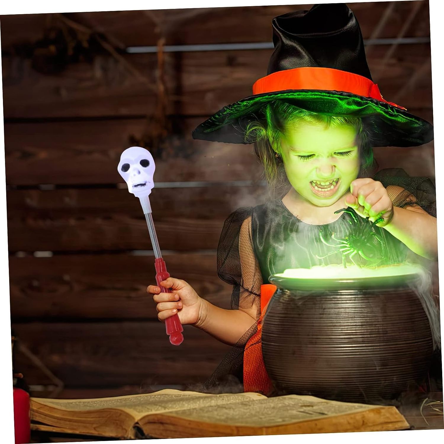 Halloween glowing LED light sticks children's toys pumpkin ghost witch magic wand fights funny scene layout toys gift bags