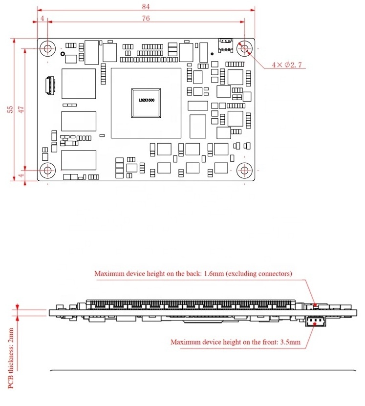 New Dual-Core 2K1500 Processor Industrial Mini Module 84mm*55mm COM-Express Single DDR3 SATA PCIE Embedded Desktop