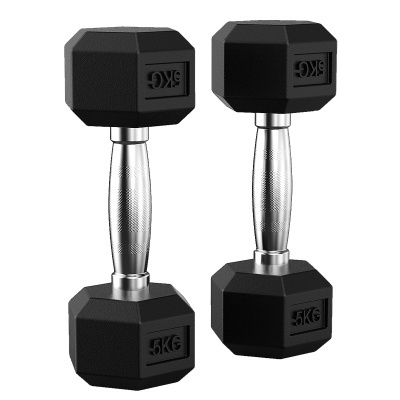 On sale Weight lifting 2.5kg 10kg 20kg 30kg 50kg rubber hex dumbbell for gym fitness