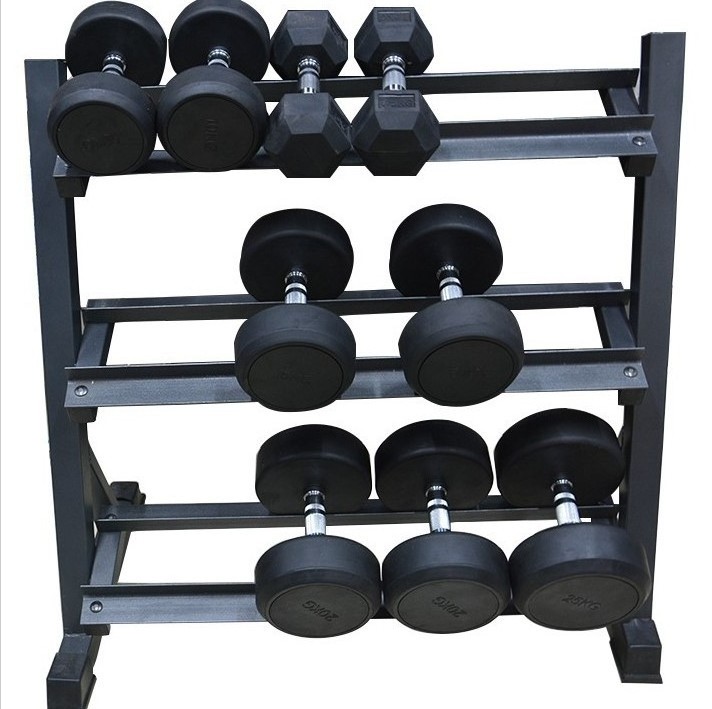 Factory sale commercial gym use  3 tier dumbbell storage rack for dumbbell