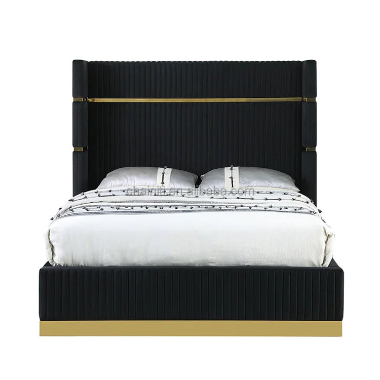 Chainiti American Style Home Furniture  Bedroom  King Beds With Gold Legs Gold Decor