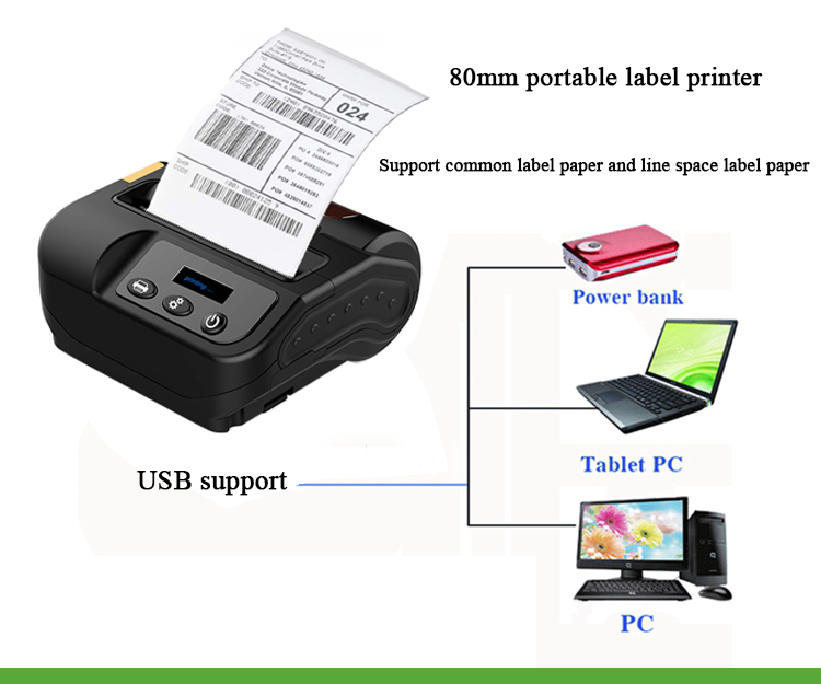 3inch thermal micro small printer machine supermarket qr code stickers ...
