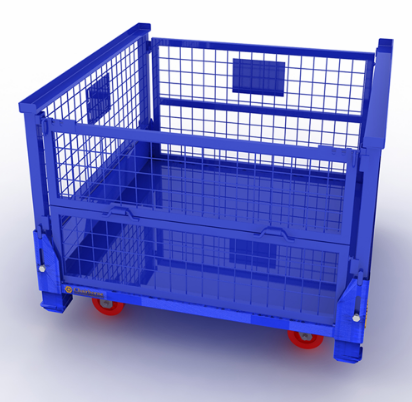 Mesh Wire Foldable Forklift Folding Metal Steel Collapsible Stacking Container / Pallet Cage