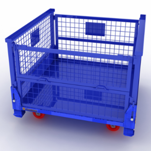 Mesh Wire Foldable Forklift Folding Metal Steel Collapsible Stacking Container / Pallet Cage