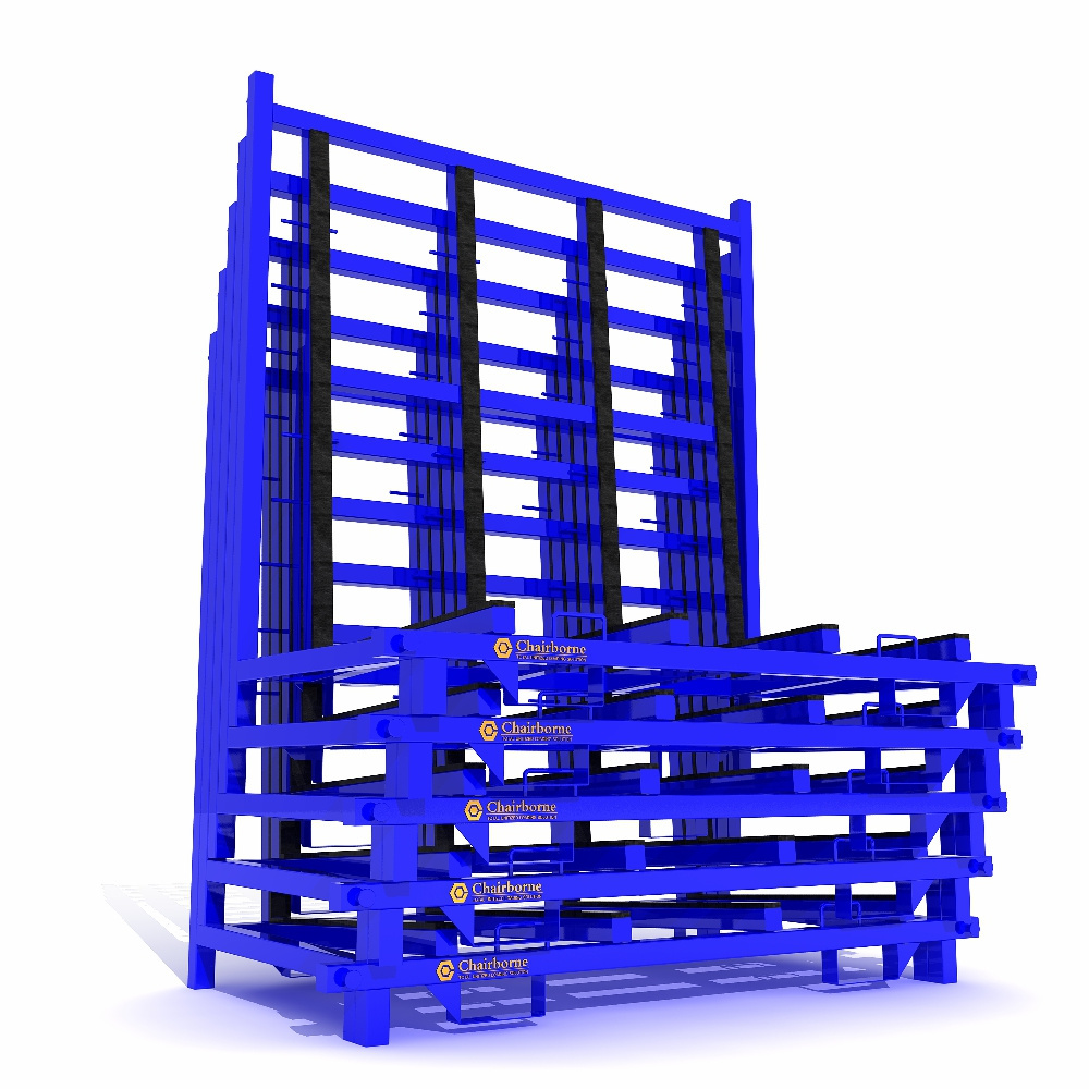 Warehouses glass transportation stock  glass L frame racks for glass sheet