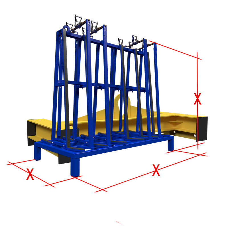 AGV Glass A Frame Rack Granite Steel A-frame Transport Racks