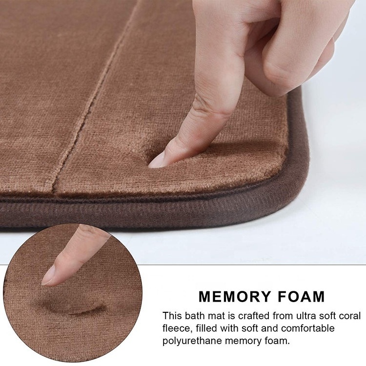 Ultra Soft Water absorb memory foam customize bath mat with memory effect non slip