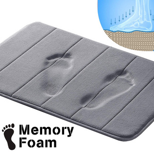 Ultra Soft Water absorb memory foam customize bath mat with memory effect non slip