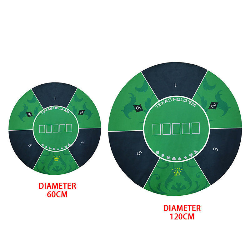 Custom Sicbo Texas Hold Em Baccarat Blackjack Roulette Rubber Poker Mat On Table