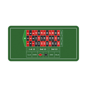 Custom Sicbo Texas Hold Em Baccarat Blackjack Roulette Rubber Poker Mat On Table