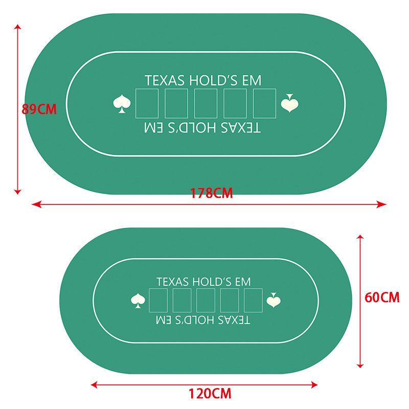 Custom Sicbo Texas Hold Em Baccarat Blackjack Roulette Rubber Poker Mat On Table