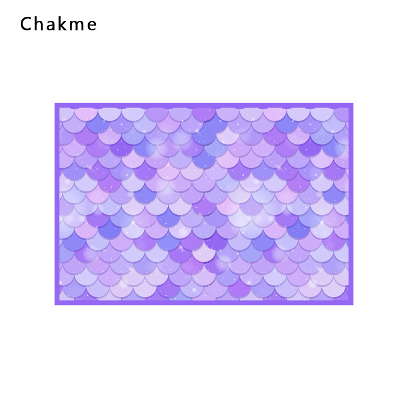 (chakme)Digital Printing Bathroom Decor Coral fleece& Diatom Mud Mat& Coil Mat Fish Scales Mat