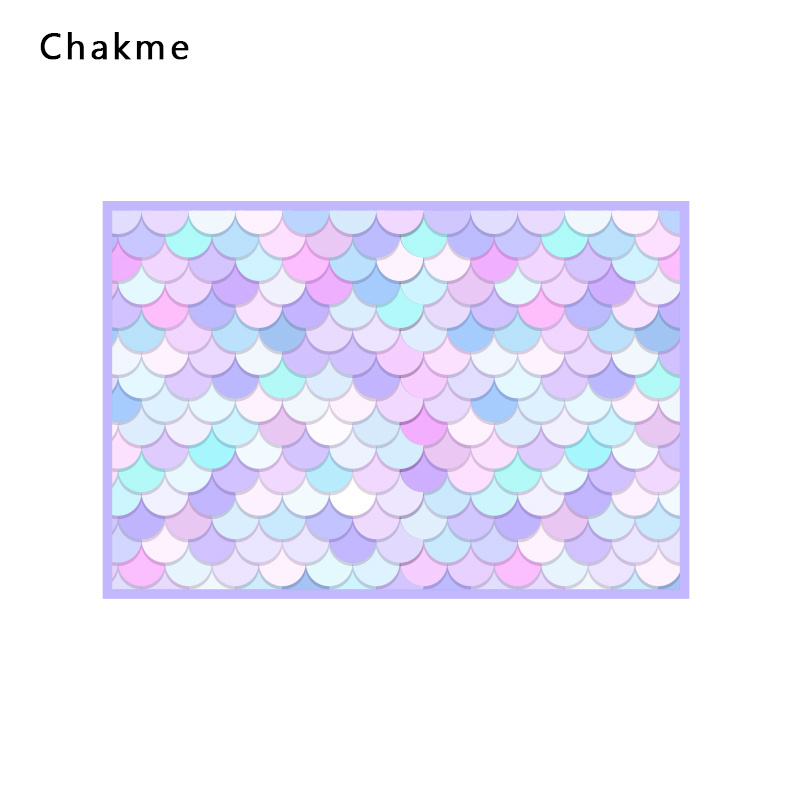 (chakme)Digital Printing Bathroom Decor Coral fleece& Diatom Mud Mat& Coil Mat Fish Scales Mat