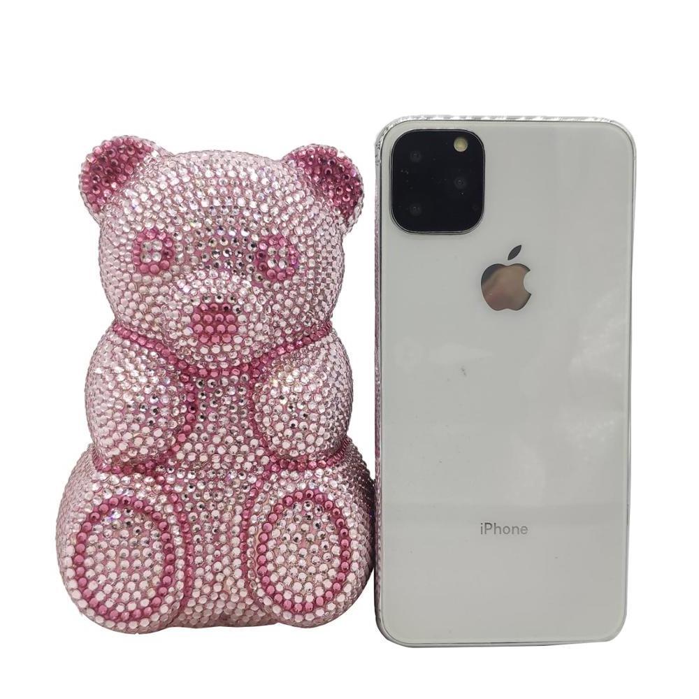 Novelty MINI Teddy Bear Animal Women Crystal Bags Party Cocktail Rhinestone Handbags Evening Clutch Purse