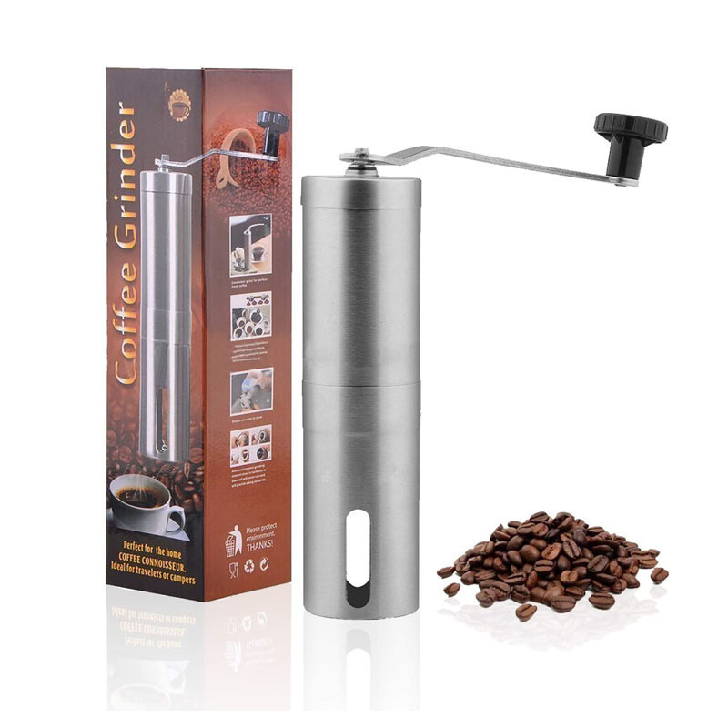 Dropshipping Alloy Black Anodized Steel Burr Mill Hand Custom Manual Coffee Grinder