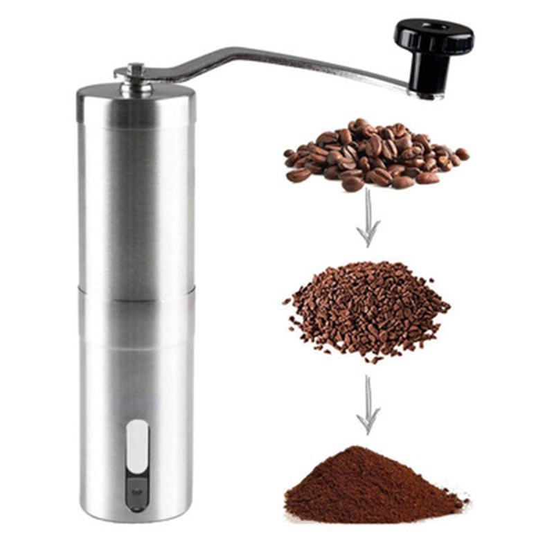 Dropshipping Alloy Black Anodized Steel Burr Mill Hand Custom Manual Coffee Grinder