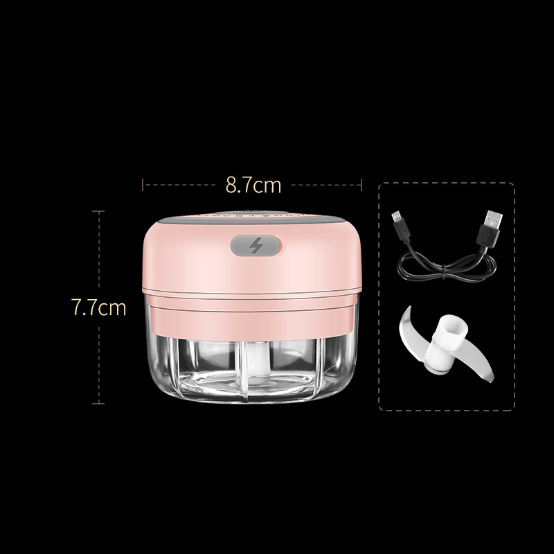 Droshipping waterproof USB portable electric garlic dropshipping chopper mini cordless food chopper for home use