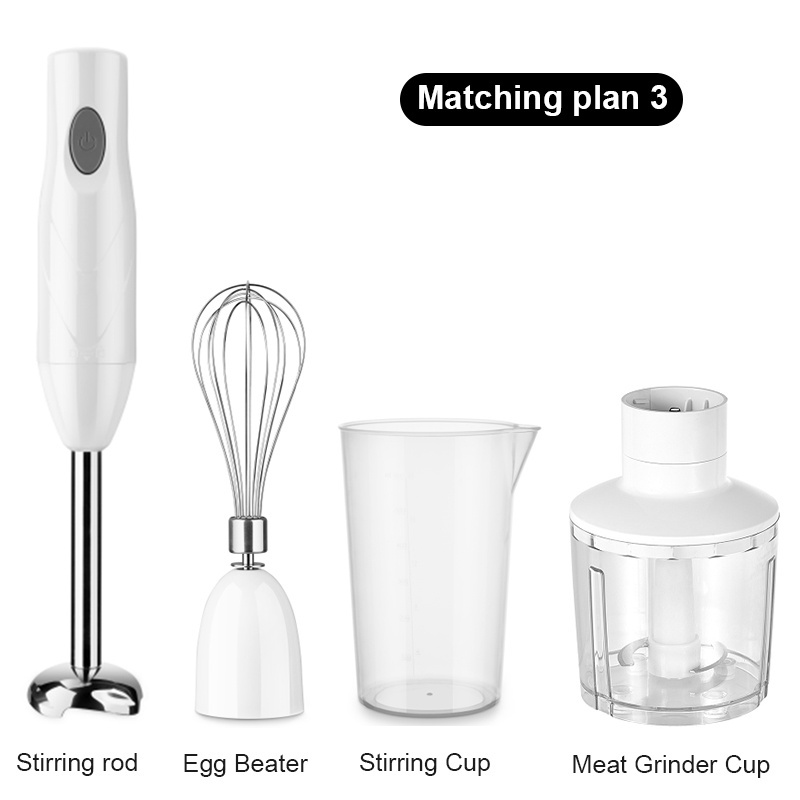 4-in-1 Stainless Steel 800W Immersion Hand Stick Blender Mixer Vegetable Meat Grinder Chopper Whisk Smoothie Cup