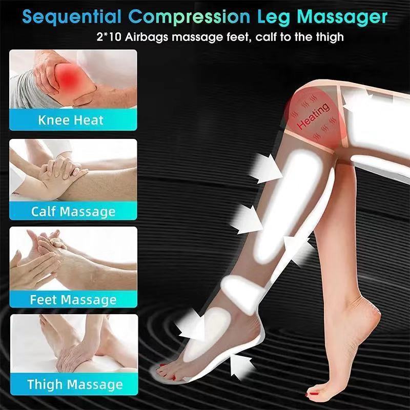 Portable Profession Athletes Air Compression Heat Relax Massage Therapy Foot And Leg Recovery Boot