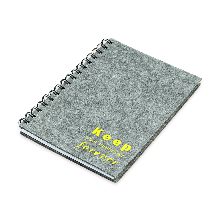 RPET felt recycled notebook diary journal writing lined  planners manufacture spiral coil custom paper agenda stationery