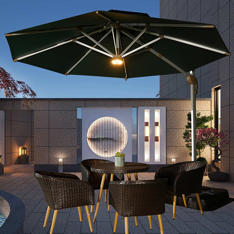 LED Light Bluetooth Outdoor Garden Sun Parasol  Umbrellas Lamp