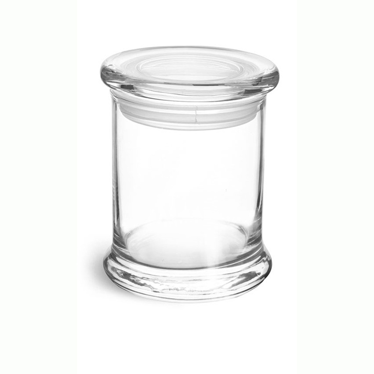 2oz 7oz 12oz Glass Candy Storage Container Glass Candle Jars with Glass Lids