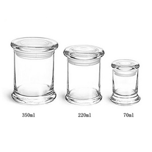 2oz 7oz 12oz Glass Candy Storage Container Glass Candle Jars with Glass Lids