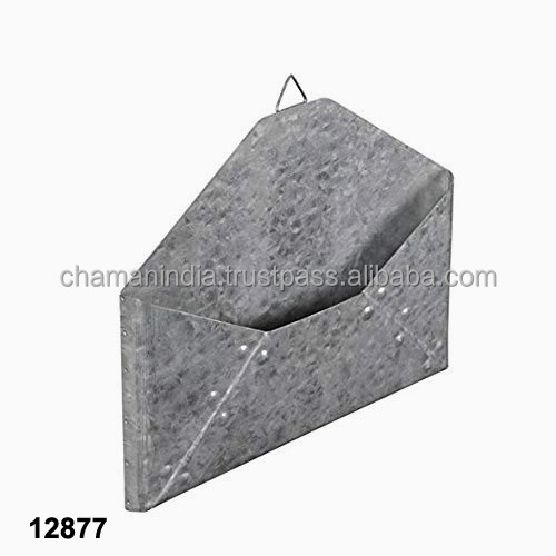 Galvanized Metal Envelope Wall Decor File Holder