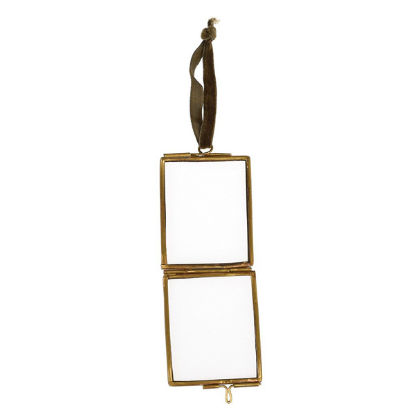 Glass Hanging Brass Picture Frame