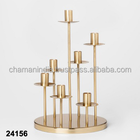 Brass 7-Light Christmas Candle Stand